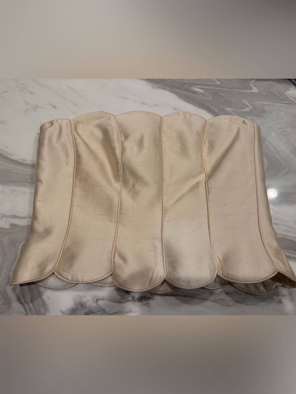Vintage Valentino Boutique Ivory Satin Sculptural Corset Bustier Top Italy